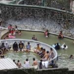 Bathing at Pacet Hot spring - Mojokerto