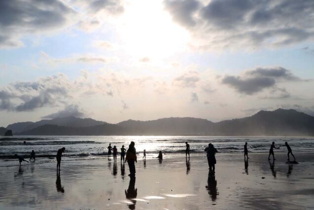 Peoples playing at Red island beach