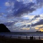 Red Island beach on sunset