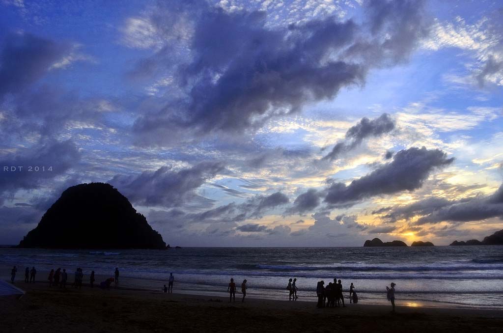 Red Island beach on sunset