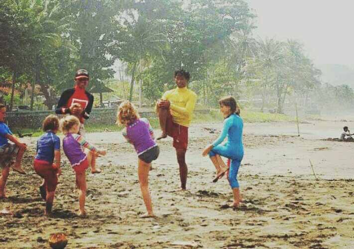 Kids surf lesson in Canggu Batu Bolong