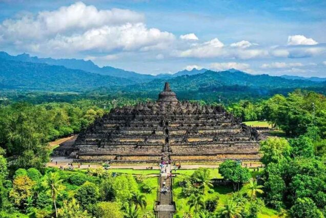 Borobudur temple panorama view
