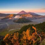 Bromo Sunrise - caldera & mountains layer view