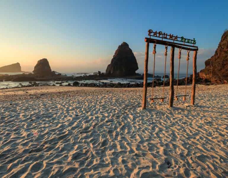 White sandy beach of Papuma