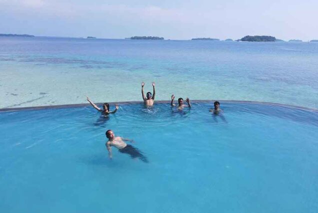 Enjoying Swimming Pool at Sepa Island