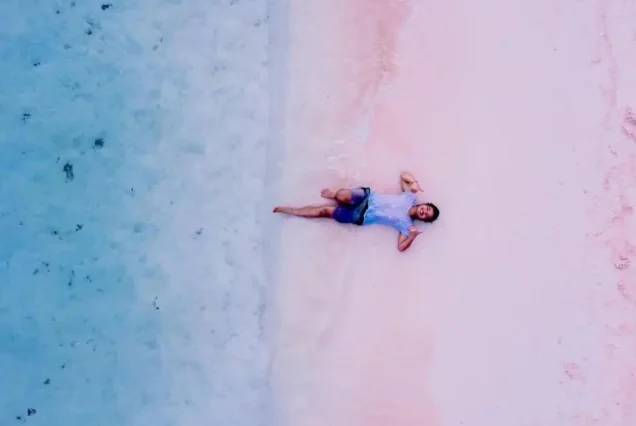 Relaxing on the beach at Sepa Island